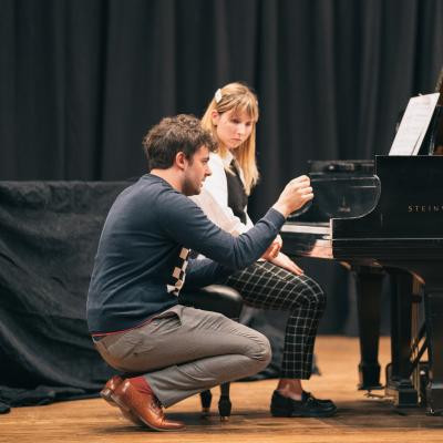 working with student